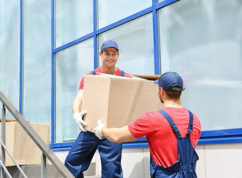 Moving van and removal team preparing for a St Johns Wood property move