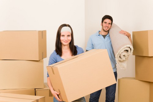 Packed moving boxes and furniture protection for a local removals service